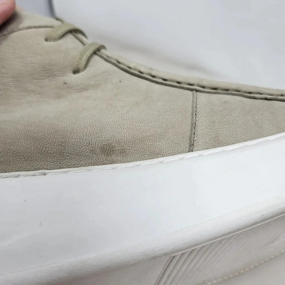 Steve Madden Men's Chukka Sneakers Sz 12 Taupe Leather Lace Up Casual Comfort
